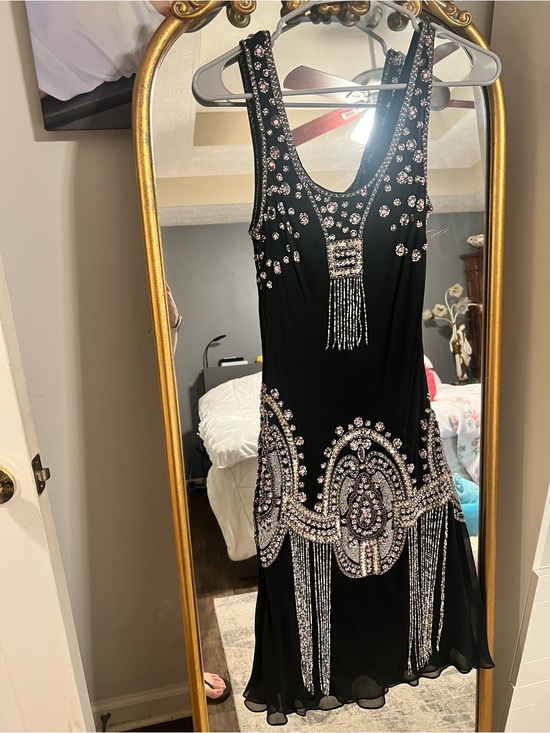 Sue Wong Dresses & Skirts - Sue Wong Black Beaded Fringe Evening Dress